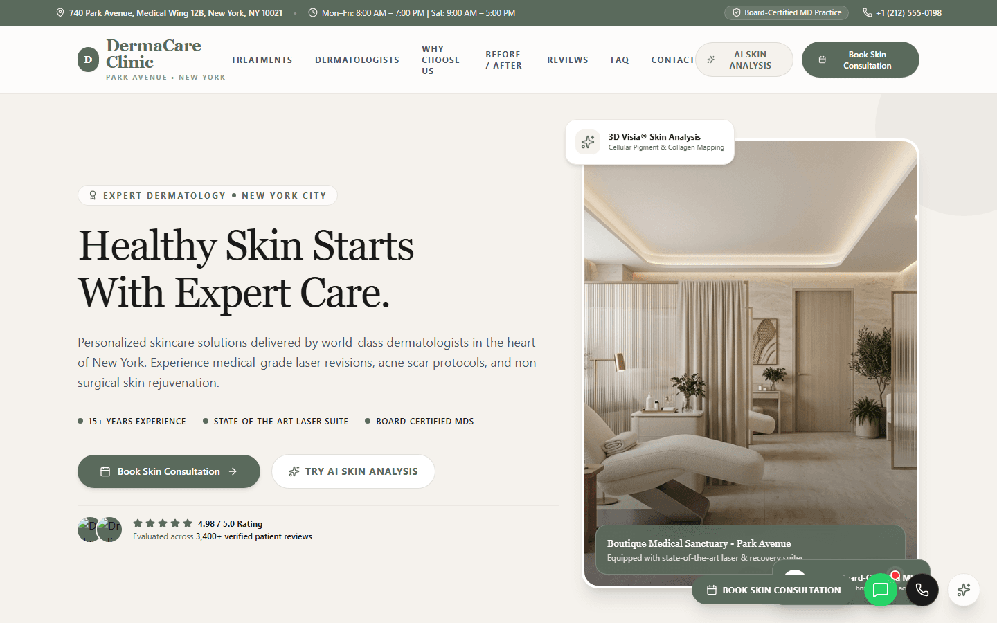 DermaCare Clinic Screenshot Preview