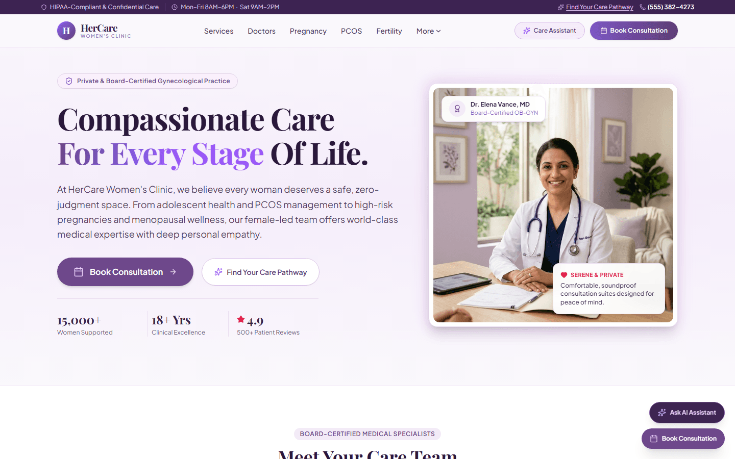 HerCare's Women's Clinic Screenshot Preview