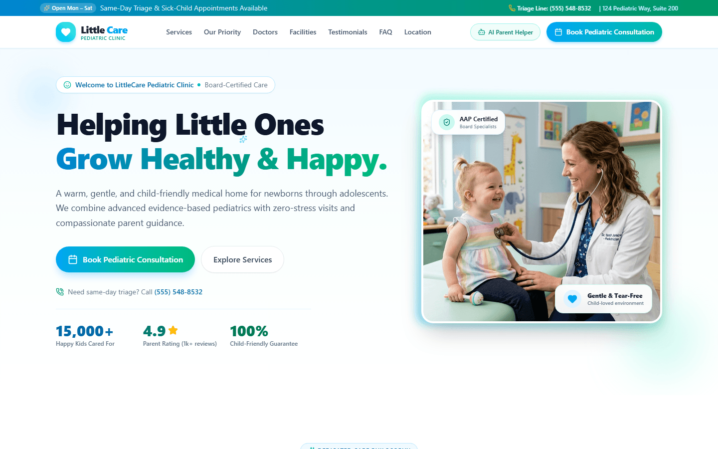 LittleCare Pediatric Clinic Screenshot Preview